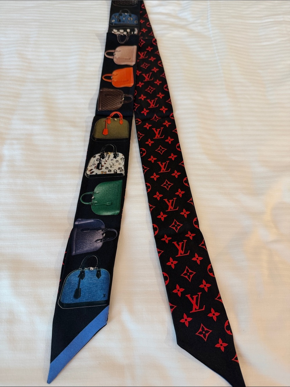 Louis Vuitton Alma Black & Red Monogram Silk Twilly with Multicolor Alma’s Rare